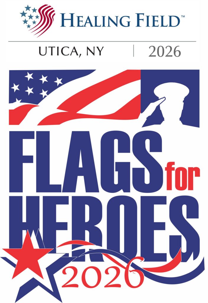 Flags for Heroes 2026 logo with Healing Field logo