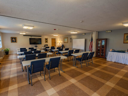 Our Sunroom provides space for small to mid-sized groups to meet, learn, or share a meal and fellowship.